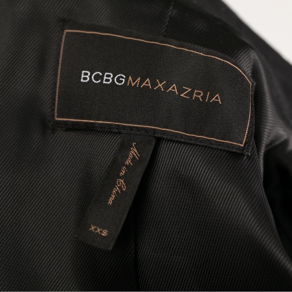 BCBGMAXAZRIA Black Wool Blazer with Satin Bottom Design, Size XXS, Excellent - Picture 11 of 11